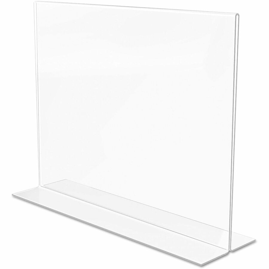 Deflecto Classic Image Double-Sided Sign Holder - 11" Width x 8.5" Height - Rectangular Shape - Self-standing, Bottom Loading - Indoor, Outdoor - Plastic - Clear, Clear - 1 Each