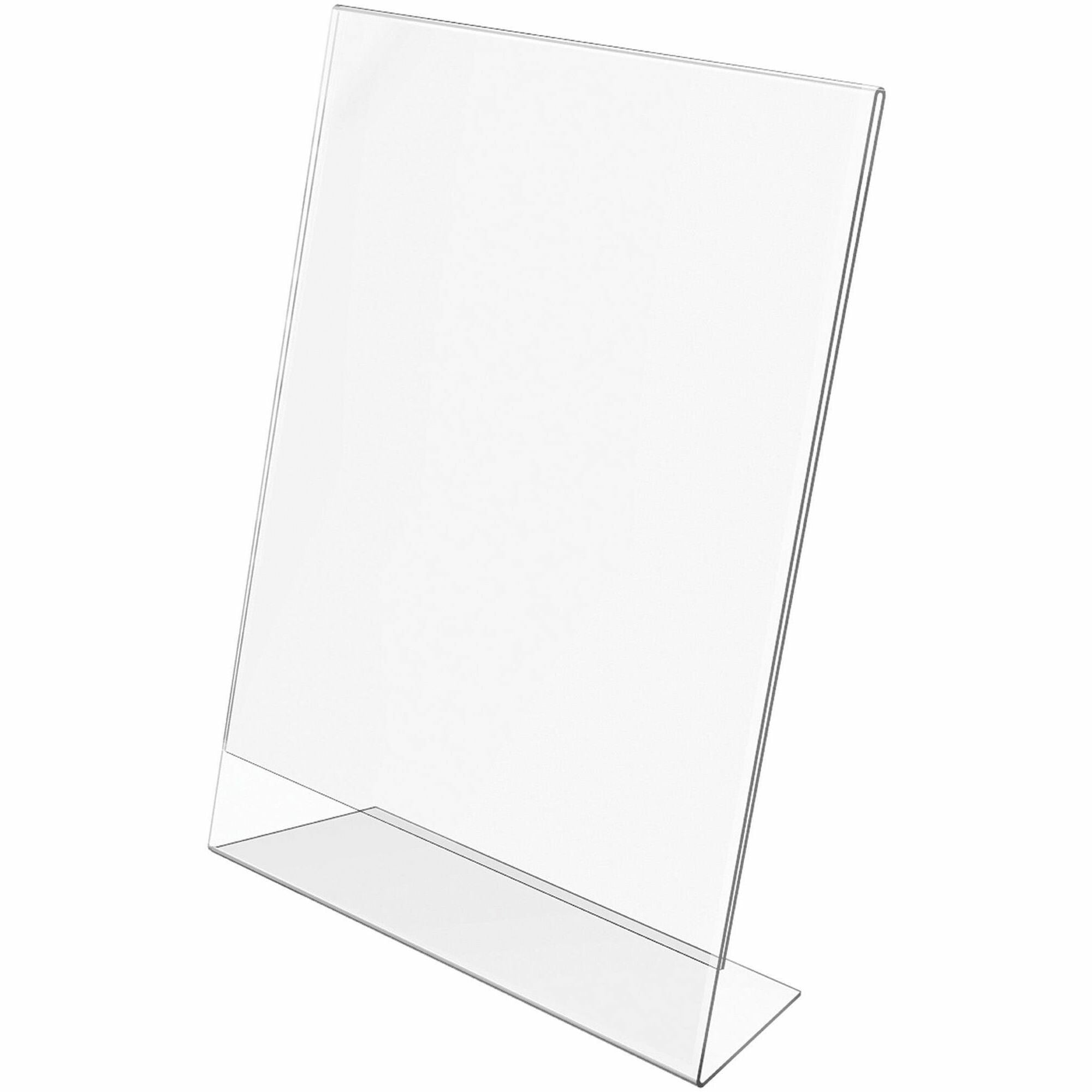 8.5" Width x 11" Height x 2.6" Depth - Rectangular Shape - Side-loading, Self-standing - Indoor, Outdoor - Plastic - Clear - 1 Each