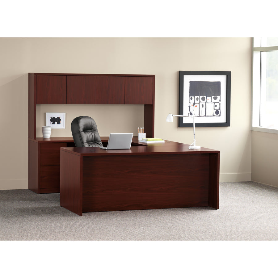 HON 10500 Series Bridge - 29.5" Height x 42" Width x 24" Depth - Square Edge - Finish: Laminate, Mahogany - Scratch Resistant, Stain Resistant - For Office - 1 Each