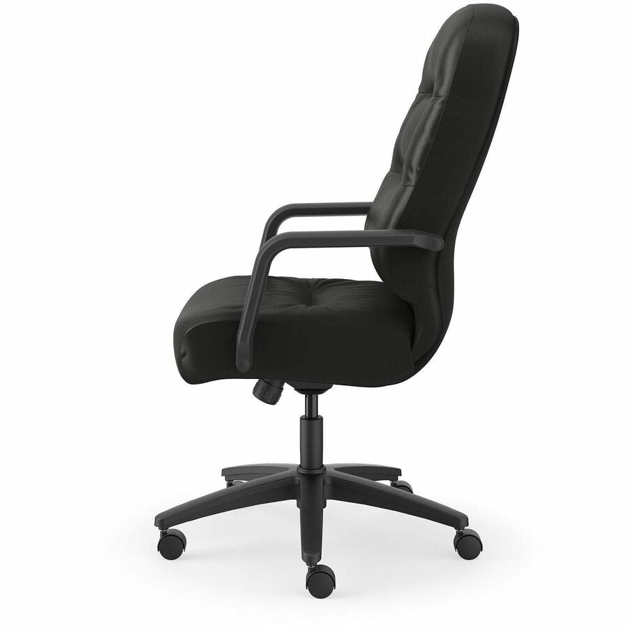 Black Seat Color - Leather Seat Material - Fiber Back Material - Black Frame Color - Steel Frame Material - 5-star Base - Black - 1 Each