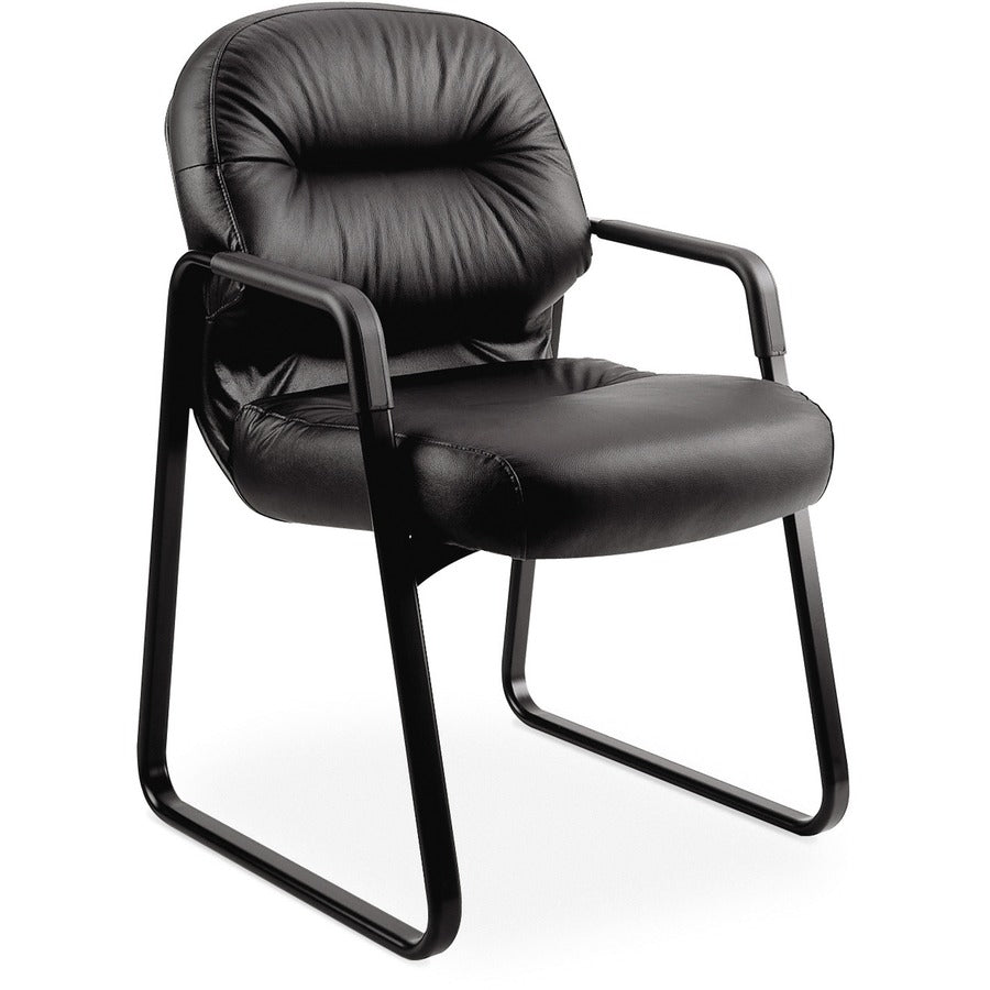 Black Seat Color - Leather Seat Material - Fiber Back Material - Black Frame Color - Sled Base - 1 Each