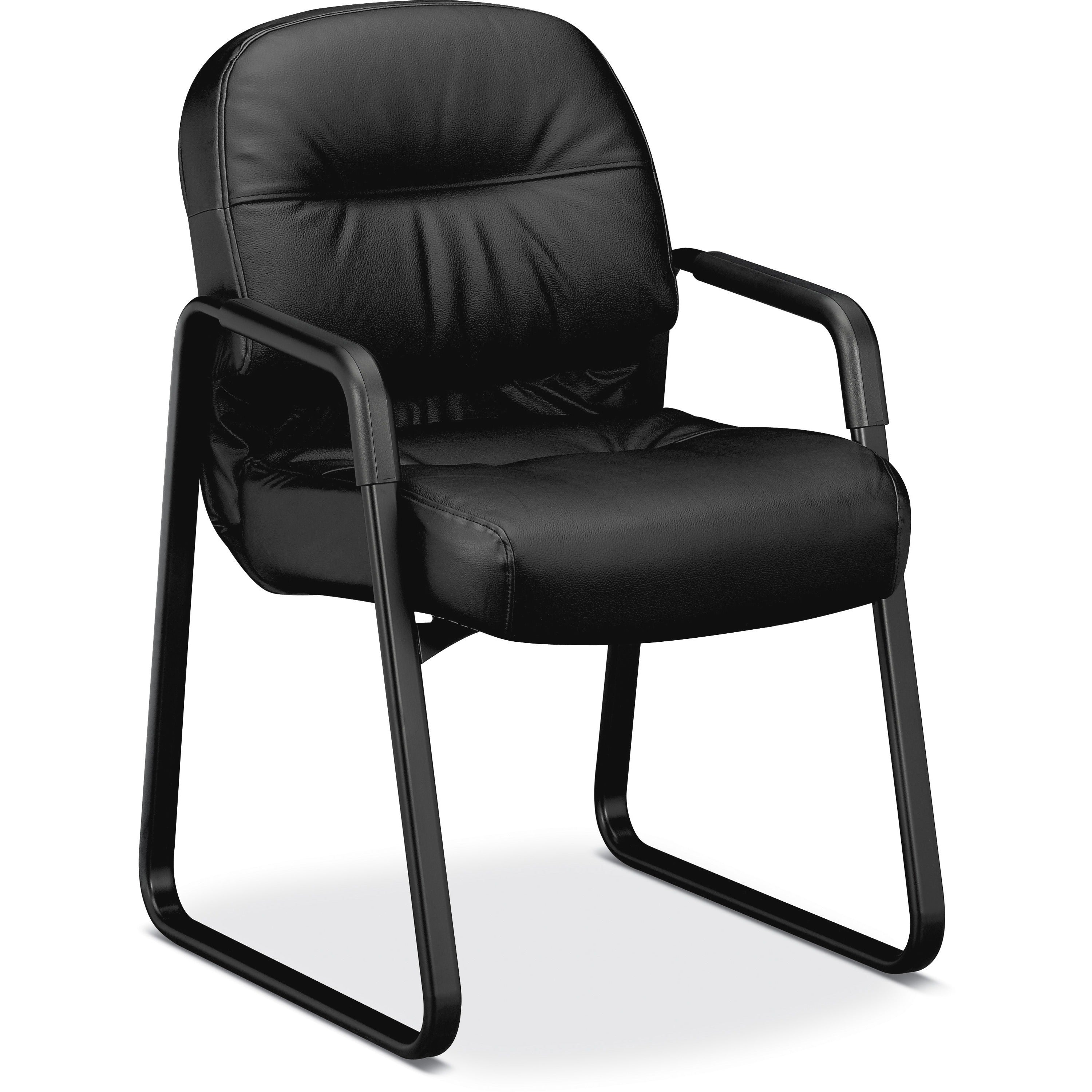 Black Seat Color - Leather Seat Material - Fiber Back Material - Black Frame Color - Sled Base - 1 Each