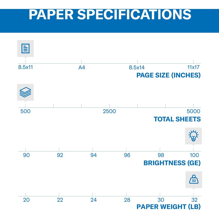 Hammermill Premium Color Copy Paper - White - 100 Brightness - Letter - 8 1/2" x 11" - 32 lb Basis Weight - White - 500 / Ream