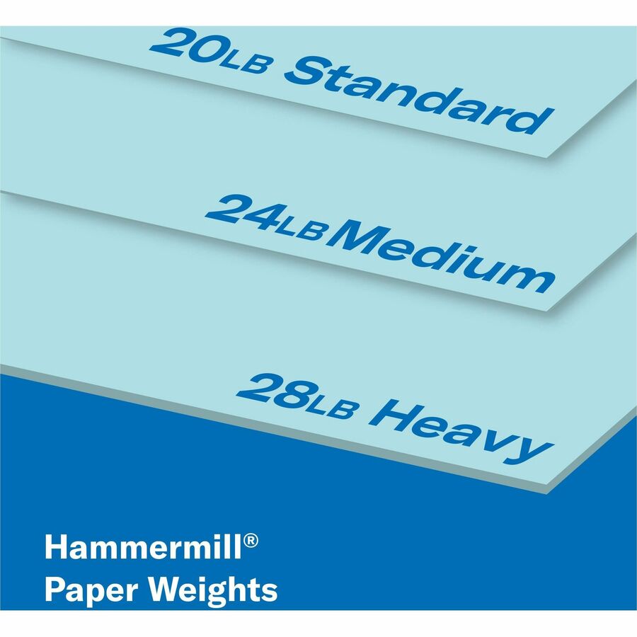 Hammermill Colors Recycled Copy Paper - Blue - Letter - 8 1/2" x 11" - 20 lb Basis Weight - Smooth - Sustainable Forestry Initiative (SFI) - Archival-safe, Acid-free, Jam-free - Blue - 500 / Ream