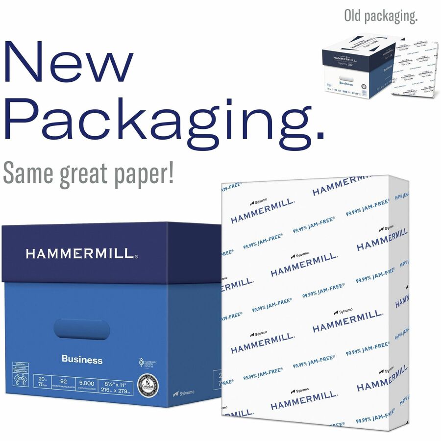 Hammermill Copy Plus Paper - White - 92 Brightness - Ledger - 11" x 17" - 20 lb Basis Weight - Acid-free, Quick Drying - White - 500 / Pack