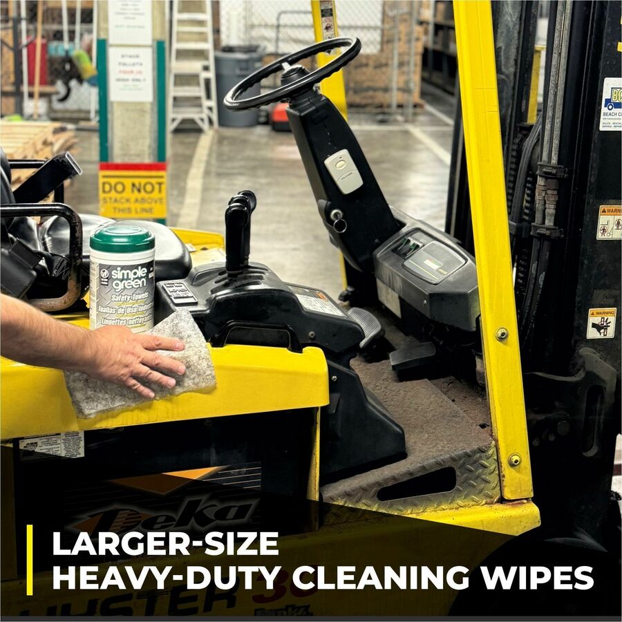 Simple Green Multi-Purpose Cleaning Safety Towels - 10" Width x 11.75" Length - Green - 75/Tub - 1 Each