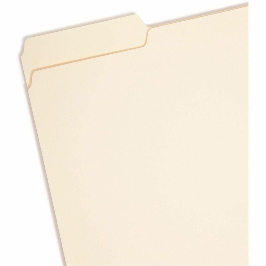 Smead 1/3 Tab Cut Letter Recycled Interior File Folder - 8 1/2" x 11" - 3/4" Expansion - Top Tab Location - Assorted Tab Position - 11 pt. - 1 Plys - Manila - 10% Recycled - 100 / Box