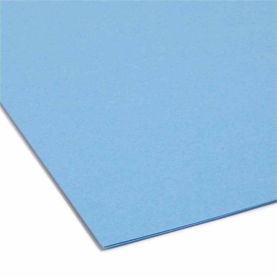 Smead 1/3 Tab Cut Letter Recycled Interior File Folder - 8 1/2" x 11" - 3/4" Expansion - Top Tab Location - Assorted Tab Position - 11 pt. - 1 Plys - Paper - Blue - 10% Recycled - 100 / Box