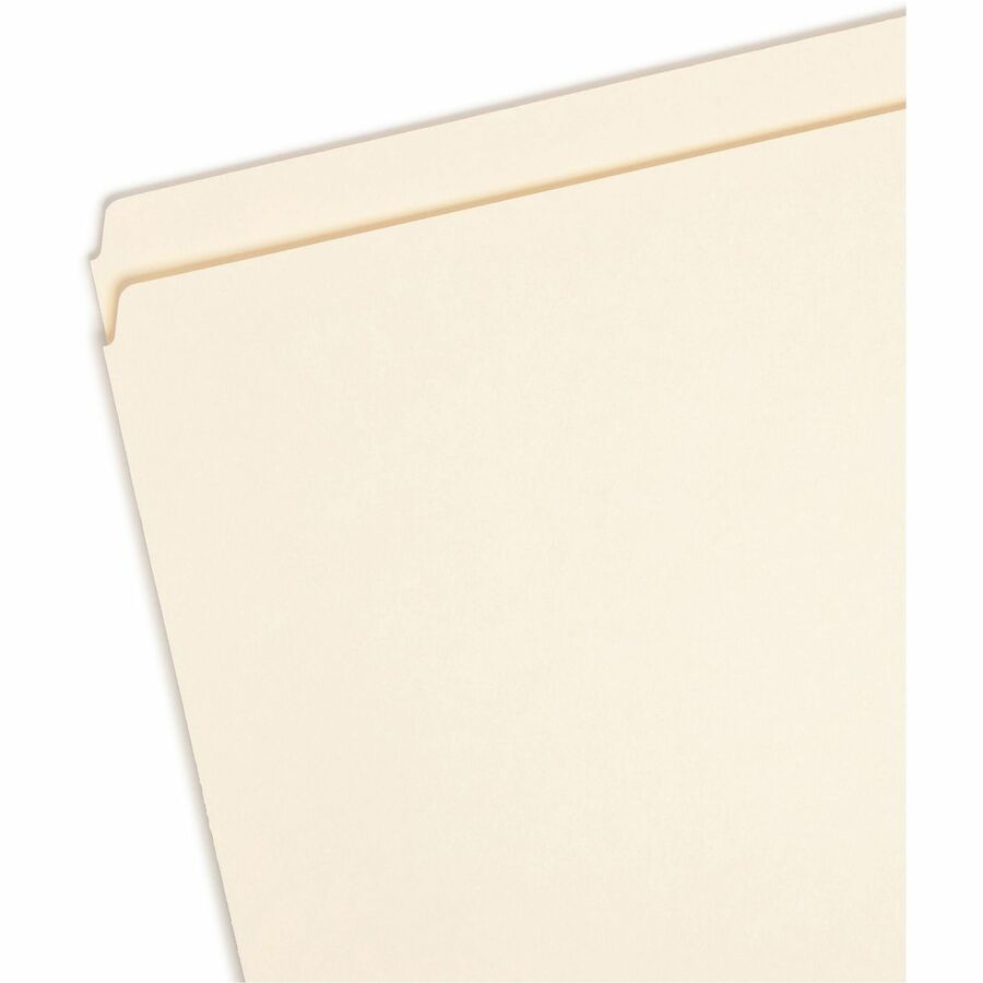 Smead Straight Tab Cut Letter Recycled Top Tab File Folder - 8 1/2" x 11" - 3/4" Expansion - 11 pt. - 1 Plys - Manila - Rounded Corner - 10% Recycled - 100 / Box