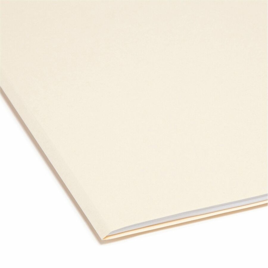 Smead Straight Tab Cut Letter Recycled Top Tab File Folder - 8 1/2" x 11" - 3/4" Expansion - 11 pt. - 2 Plys - Manila - Rounded Corner, Durable, Reinforced Tab - 10% Recycled - 100 / Box