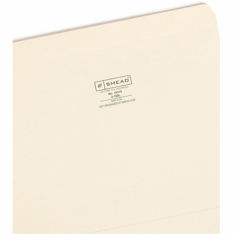 Smead Straight Tab Cut Letter Recycled Top Tab File Folder - 8 1/2" x 11" - 3/4" Expansion - 11 pt. - 2 Plys - Manila - Rounded Corner, Durable, Reinforced Tab - 10% Recycled - 100 / Box