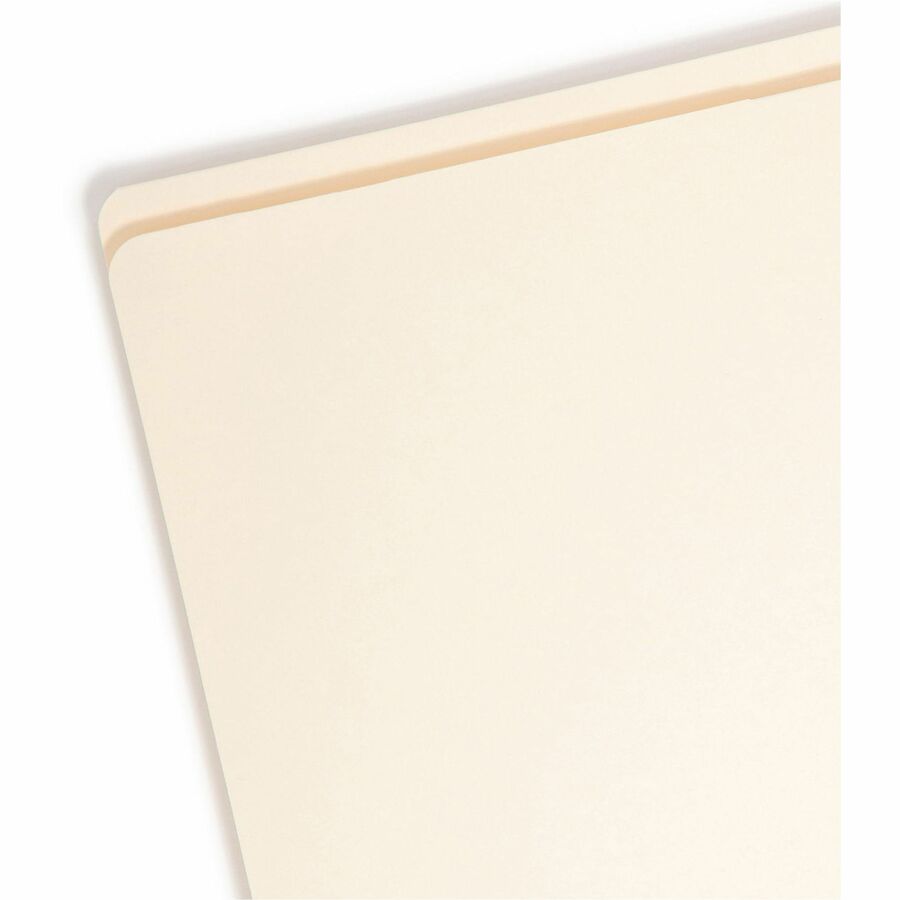 Smead Straight Tab Cut Letter Recycled Top Tab File Folder - 8 1/2" x 11" - Internal Pocket(s) - 11 pt. - 2 Plys - Manila - Reinforced, Heavyweight - 10% Recycled - 50 / Box