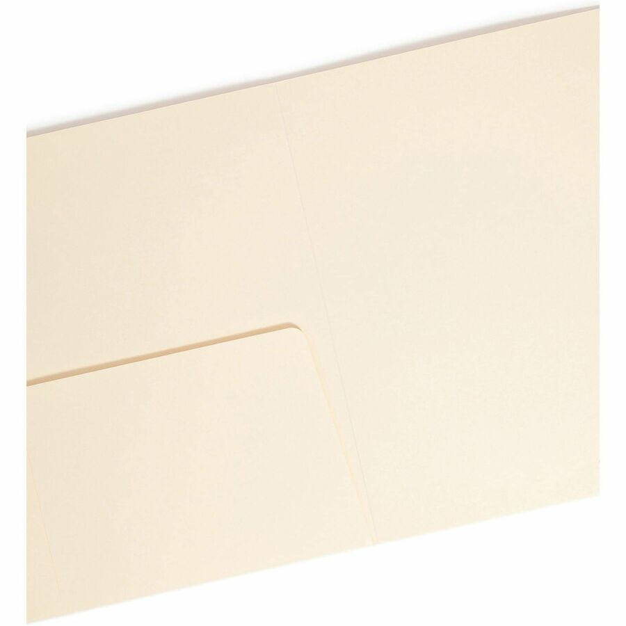 Smead Straight Tab Cut Letter Recycled Top Tab File Folder - 8 1/2" x 11" - Internal Pocket(s) - 11 pt. - 2 Plys - Manila - Reinforced, Heavyweight - 10% Recycled - 50 / Box