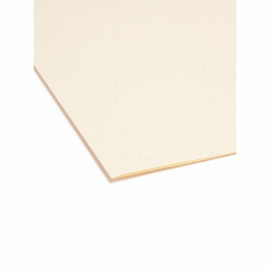 Smead 1/2 Tab Cut Letter Recycled Top Tab File Folder - 8 1/2" x 11" - 3/4" Expansion - Top Tab Location - Assorted Tab Position - 11 pt. - 2 Plys - Manila - Reinforced, Durable, Reinforced Tab, Rounded Corner - 10% Recycled - 100 / Box