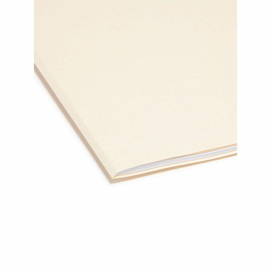 Smead 1/2 Tab Cut Letter Recycled Top Tab File Folder - 8 1/2" x 11" - 3/4" Expansion - Top Tab Location - Assorted Tab Position - 11 pt. - 2 Plys - Manila - Reinforced, Durable, Reinforced Tab, Rounded Corner - 10% Recycled - 100 / Box
