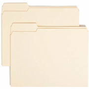 Smead 1/3 Tab Cut Letter Recycled Top Tab File Folder - 8 1/2" x 11" - 3/4" Expansion - Top Tab Location - Left Tab Position - 11 pt. - 1 Plys - Manila - 10% Recycled - 100 / Box