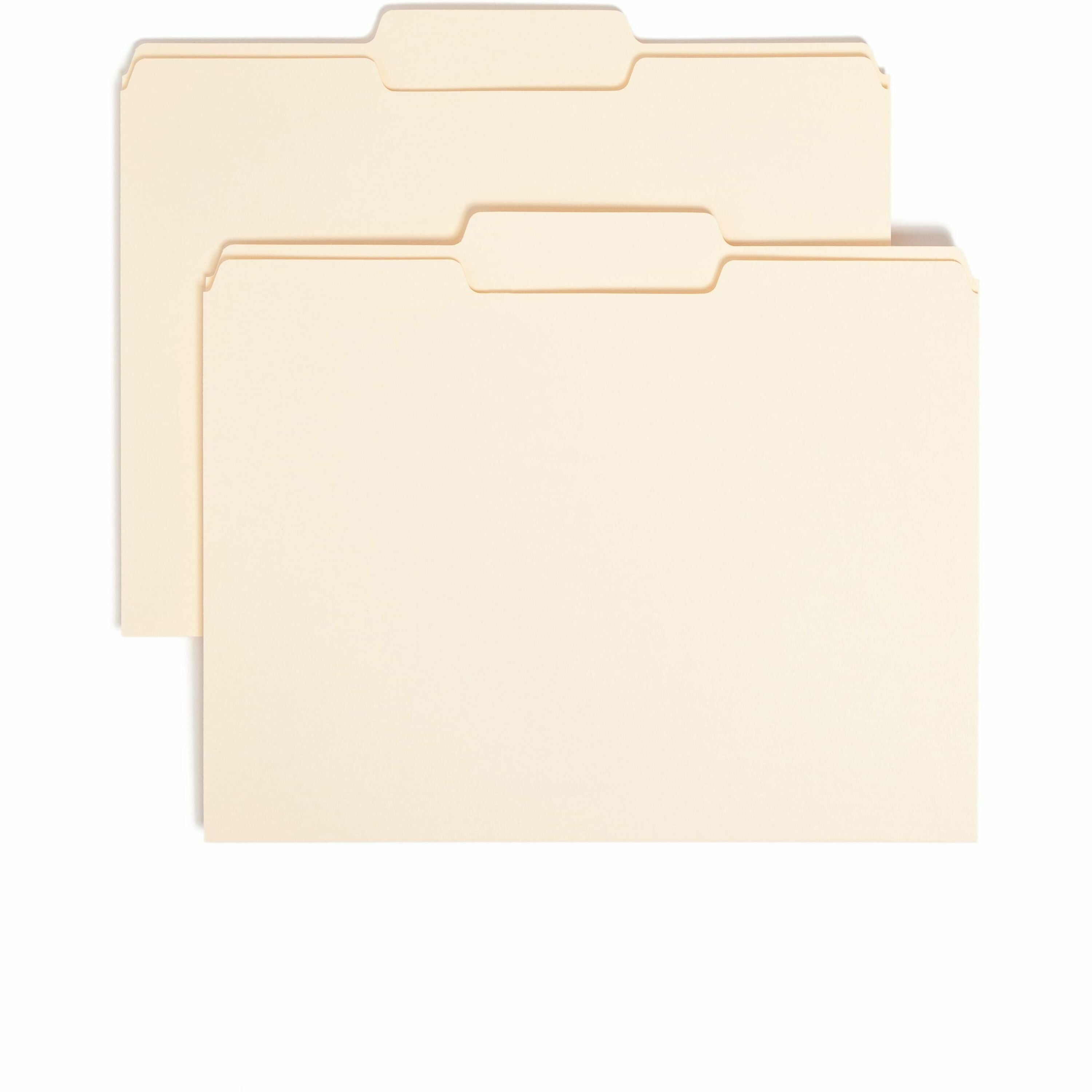 Smead 1/3 Tab Cut Letter Recycled Top Tab File Folder - 8 1/2" x 11" - 3/4" Expansion - Top Tab Location - Center Tab Position - 11 pt. - 1 Plys - Manila - 10% Recycled - 100 / Box
