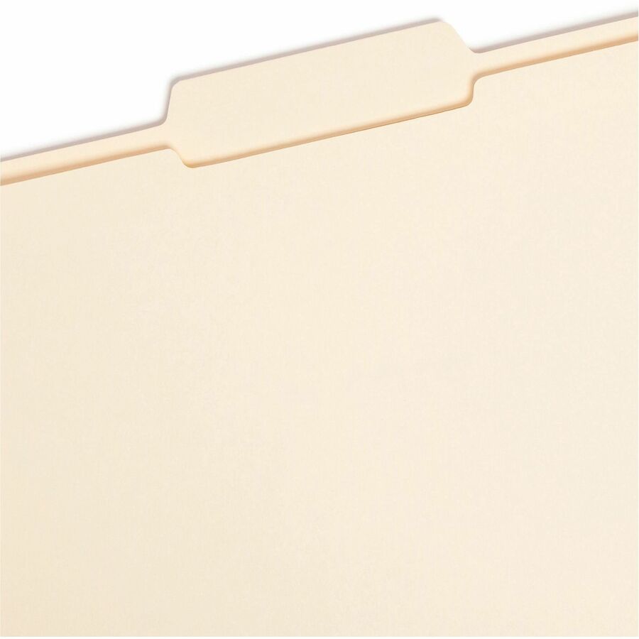 Smead 1/3 Tab Cut Letter Recycled Top Tab File Folder - 8 1/2" x 11" - 3/4" Expansion - Top Tab Location - Center Tab Position - 11 pt. - 2 Plys - Manila - Reinforced, Durable, Reinforced Tab, Rounded Corner - 10% Recycled - 100 / Box