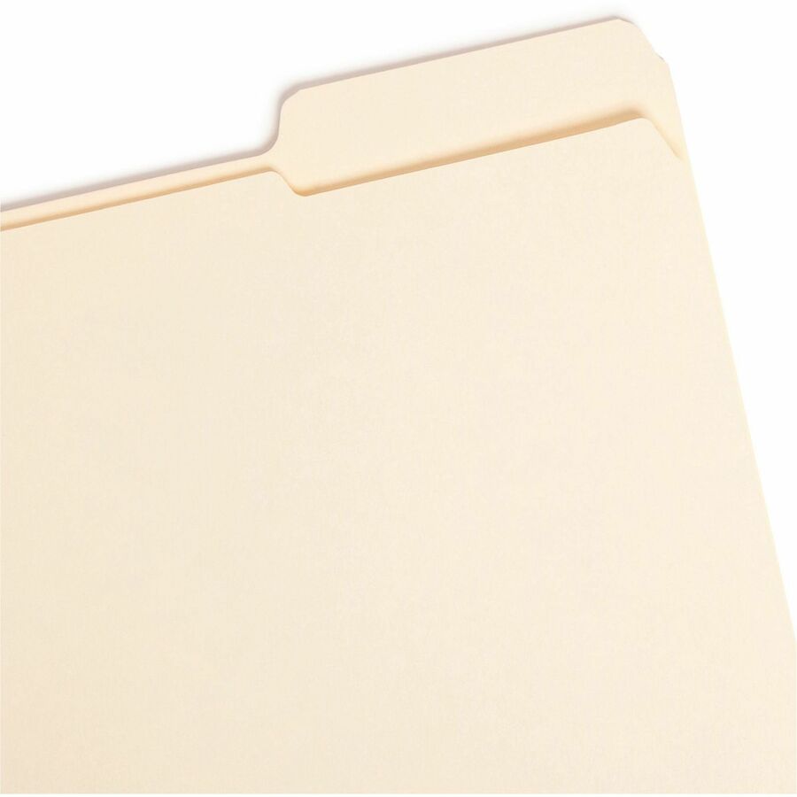 Smead 1/3 Tab Cut Letter Recycled Top Tab File Folder - 8 1/2" x 11" - 3/4" Expansion - Top Tab Location - Right Tab Position - 11 pt. - 2 Plys - Manila - Reinforced, Durable, Reinforced Tab, Rounded Corner - 10% Recycled - 100 / Box