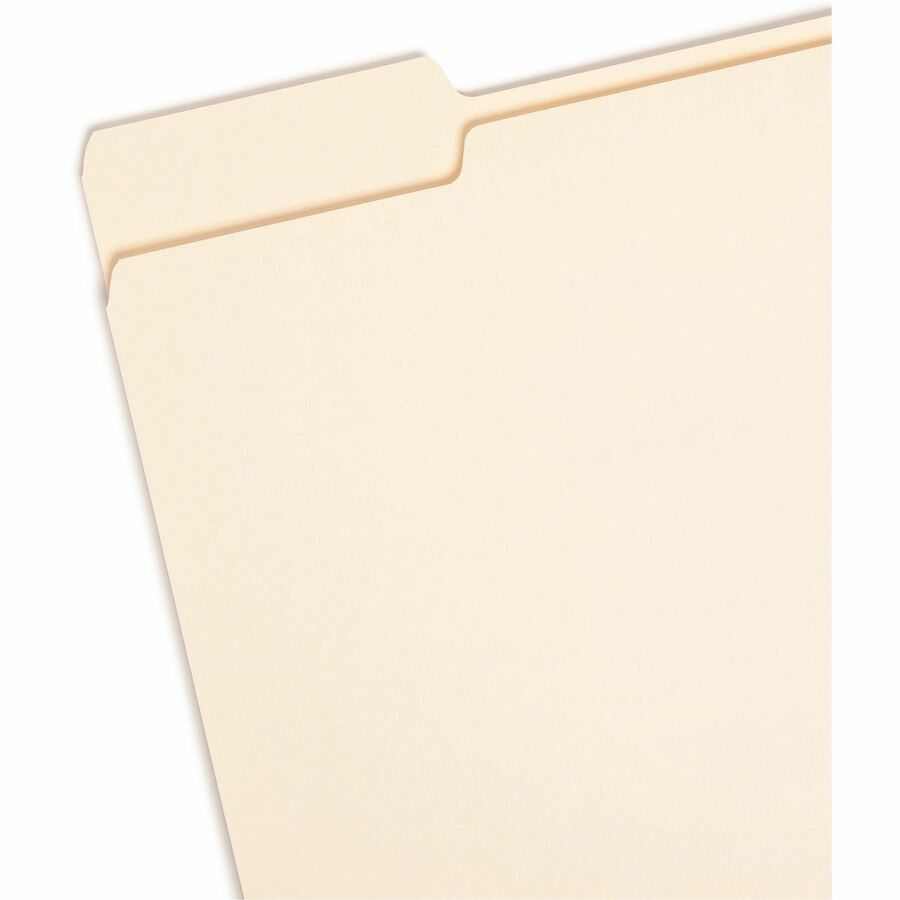 Smead 1/3 Tab Cut Letter Recycled Top Tab File Folder - 8 1/2" x 11" - 3/4" Expansion - Top Tab Location - Assorted Tab Position - 11 pt. - 1 Plys - Manila - 10% Recycled - 100 / Box