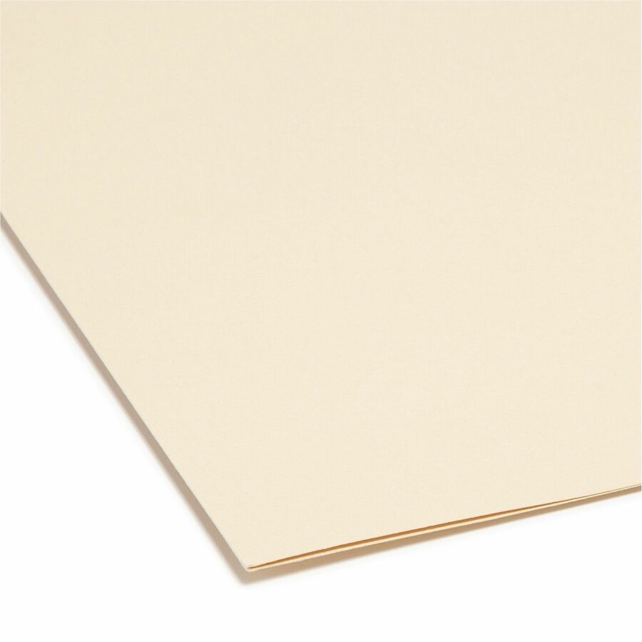 Smead 1/3 Tab Cut Letter Recycled Top Tab File Folder - 8 1/2" x 11" - 3/4" Expansion - Top Tab Location - Assorted Tab Position - 11 pt. - 1 Plys - Manila - Acid-free, Rounded Corner - 100% Recycled - 100 / Box
