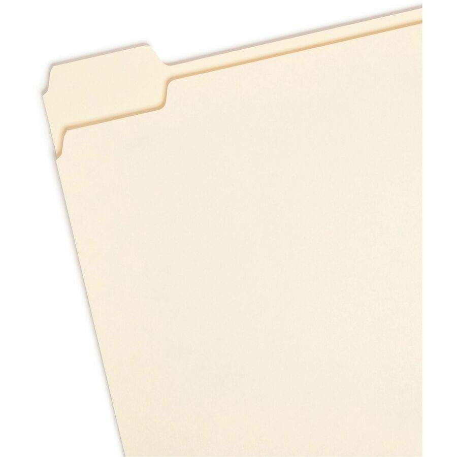 Smead 1/5 Tab Cut Letter Recycled Top Tab File Folder - 8 1/2" x 11" - 3/4" Expansion - Top Tab Location - Assorted Tab Position - 11 pt. - 1 Plys - Manila - 10% Recycled - 100 / Box
