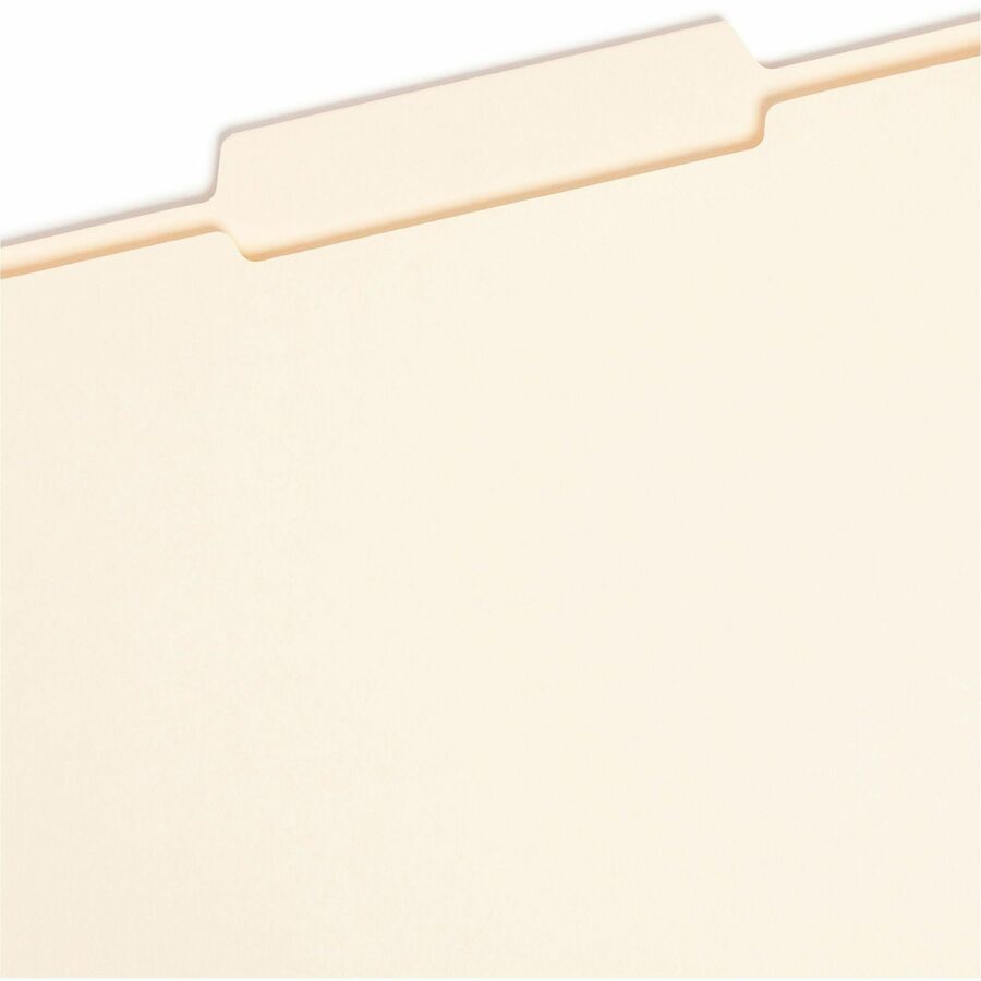 Smead 2/5 Tab Cut Letter Recycled Top Tab File Folder - 8 1/2" x 11" - 3/4" Expansion - Top Tab Location - Right of Center Tab Position - 11 pt. - 2 Plys - Manila - Rounded Corner, Durable, Reinforced Tab - 10% Recycled - 100 / Box