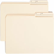 Smead 2/5 Tab Cut Letter Recycled Top Tab File Folder - 8 1/2" x 11" - 3/4" Expansion - Right Tab Position - 11 pt. - 2 Plys - Manila - Preprinted, Reinforced Tab, Durable, Rounded Corner - 10% Recycled - 1 / Pack