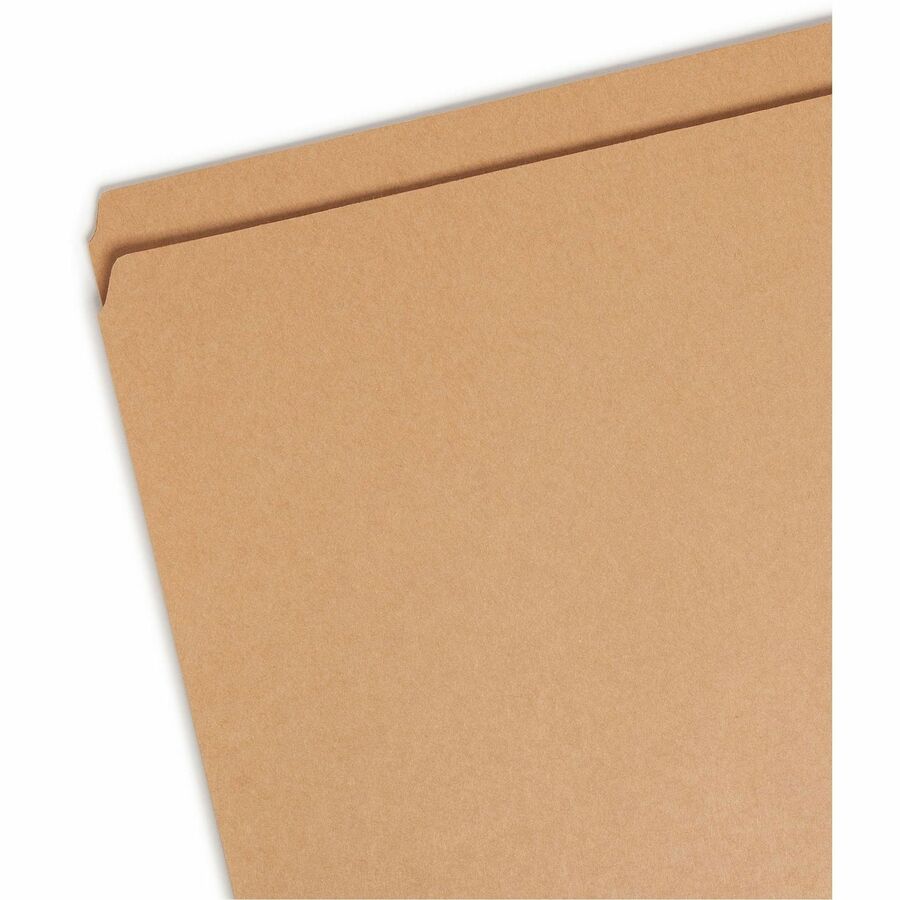Smead Straight Tab Cut Letter Recycled Top Tab File Folder - 8 1/2" x 11" - 3/4" Expansion - 11 pt. - 2 Plys - Kraft - 10% Recycled - 100 / Box