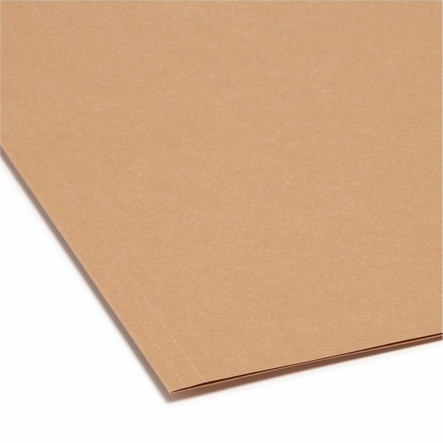 Smead Straight Tab Cut Letter Recycled Top Tab File Folder - 8 1/2" x 11" - 3/4" Expansion - 11 pt. - 2 Plys - Kraft - 10% Recycled - 100 / Box