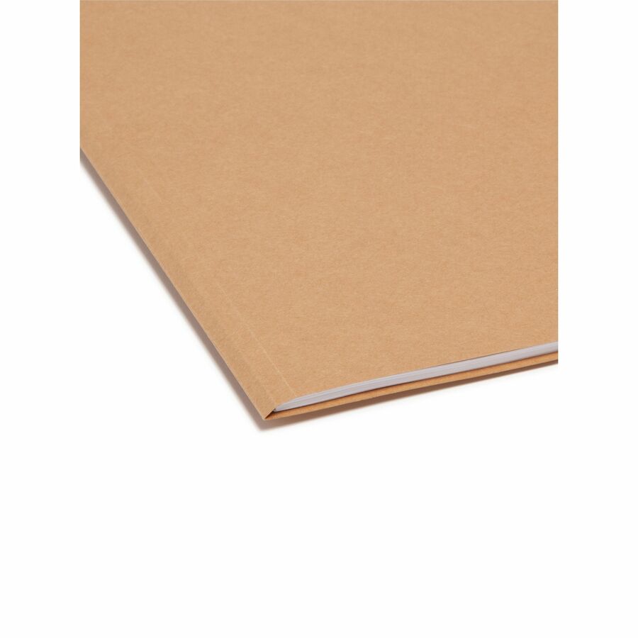 Smead 2/5 Tab Cut Letter Recycled Top Tab File Folder - 8 1/2" x 11" - 3/4" Expansion - Top Tab Location - Right Tab Position - 11 pt. - 2 Plys - Kraft - 10% Recycled - 100 / Box