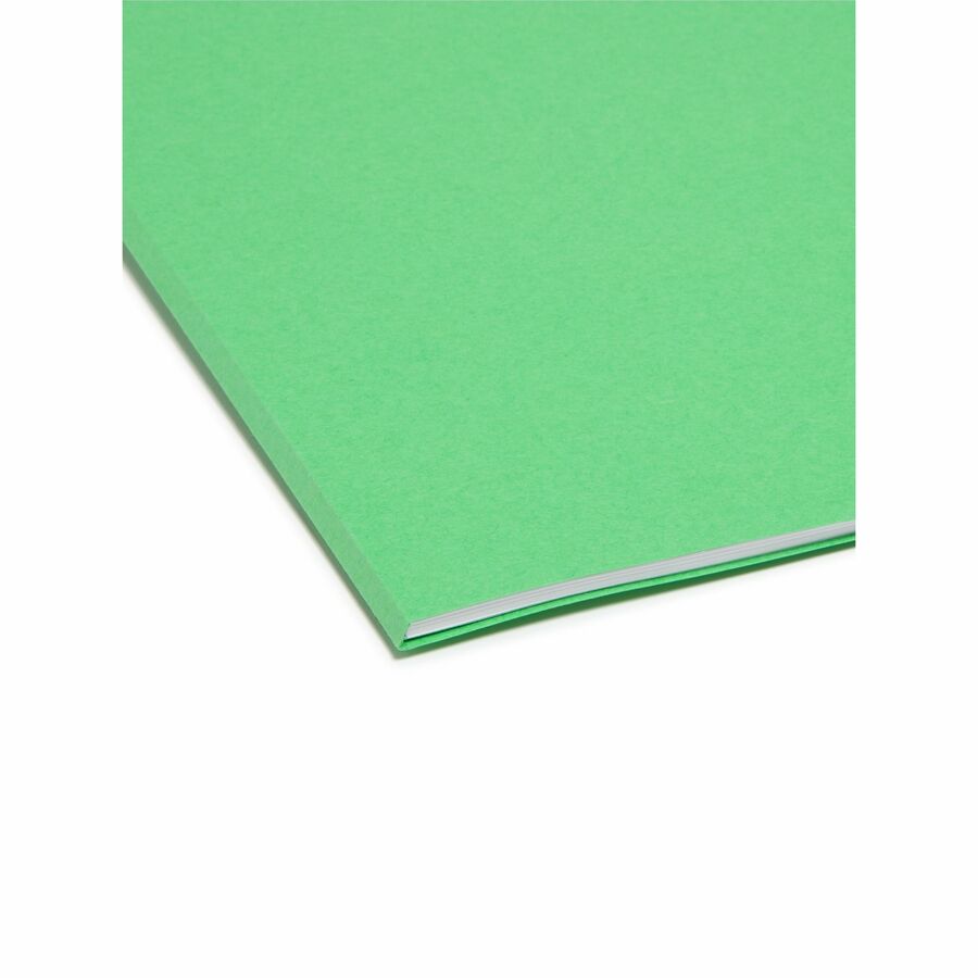 Smead 1/3 Tab Cut Letter Recycled Top Tab File Folder - 8 1/2" x 11" - 3/4" Expansion - Top Tab Location - Assorted Tab Position - 11 pt. - 1 Plys - Blue, Green, Orange, Red, Yellow - Rounded Corner - 10% Recycled - 100 / Box