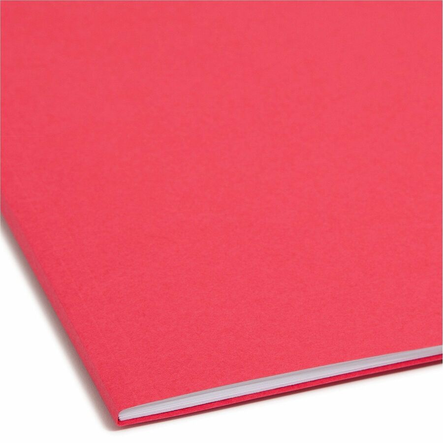 Smead Colored 1/3 Tab Cut Letter Recycled Fastener Folders, 8.5" x 11", 3/4" Expansion, 2 Fasteners, Assorted Tabs, 11 pt., 2 Ply, Blue/Green/Red/Yellow, Reinforced, 10% Recycled, 50/Box