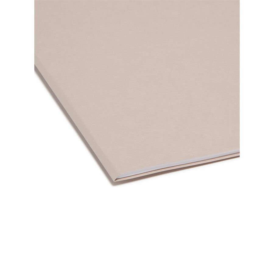 Smead Colored 1/3 Tab Cut Letter Recycled Top Tab File Folder - 8 1/2" x 11" - 3/4" Expansion - Top Tab Location - Assorted Tab Position - 11 pt. - 1 Plys - Gray - Rounded Corner - 10% Recycled - 100 / Box