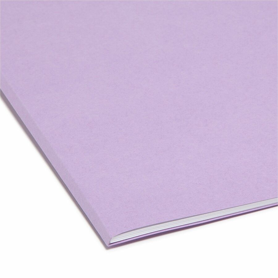 Smead Colored 1/3 Tab Cut Letter Recycled Top Tab File Folder - 8 1/2" x 11" - 3/4" Expansion - Top Tab Location - Assorted Tab Position - 11 pt. - 2 Plys - Lavender - 10% Recycled - 100 / Box