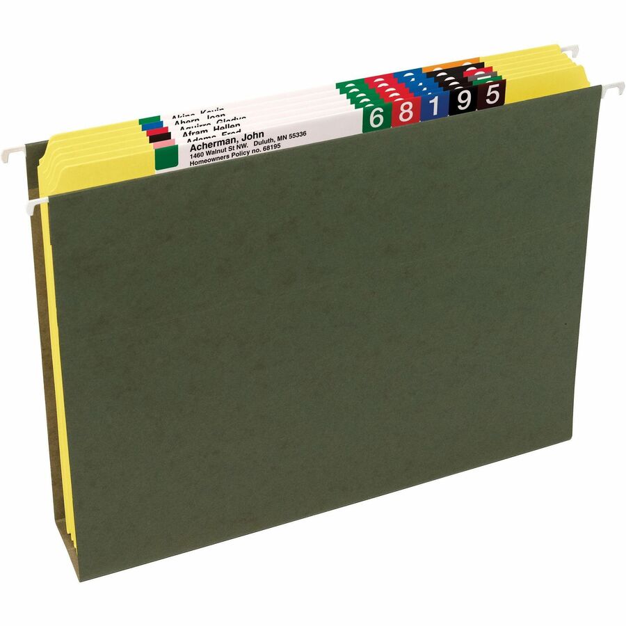 Smead Colored Straight Tab Cut Letter Recycled Top Tab File Folder - 8 1/2" x 11" - 3/4" Expansion - 11 pt. - 2 Plys - Yellow - 10% Recycled - 100 / Box