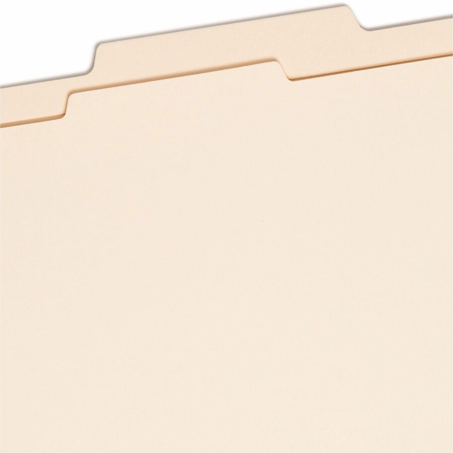 Smead 2/5 Tab Cut Letter Recycled Classification Folder, 8.5" x 11", 2" Expansion, 2 Fasteners, 1 Divider, Manila, Reinforced Tab, 18 pt., 2 Plys, 10/Box