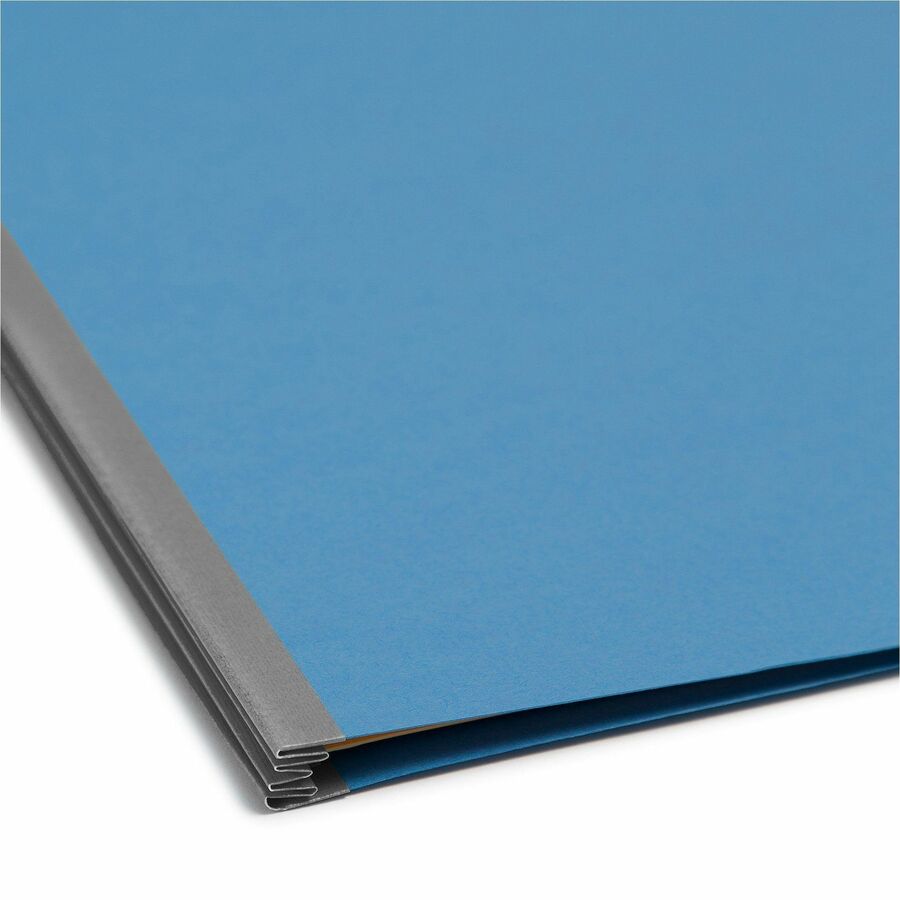 Smead Colored 2/5 Tab Cut Letter Recycled Classification Folder - 8 1/2" x 11" - 2" Expansion - 2 x 2B Fastener(s) - 2" for Folder - Top Tab Location - Right of Center Tab Position - 1 Divider(s) - 14 pt. - 2 Plys - Blue - 10% Recycled - 10 / Box
