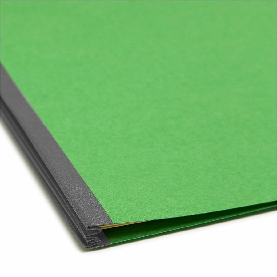 Smead Colored 2/5 Tab Cut Letter Recycled Classification Folder - 8 1/2" x 11" - 2" Expansion - 2 x 2B Fastener(s) - 2" for Folder - Top Tab Location - Right of Center Tab Position - 1 Divider(s) - 14 pt. - 2 Plys - Green - 10% Recycled - 10 / Box
