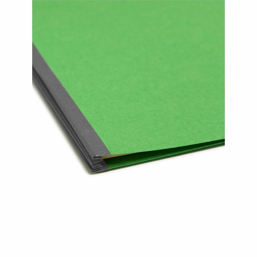 Smead Colored 2/5 Tab Cut Letter Recycled Classification Folder - 8 1/2" x 11" - 2" Expansion - 2 x 2B Fastener(s) - 2" for Folder - Top Tab Location - Right of Center Tab Position - 1 Divider(s) - 14 pt. - 2 Plys - Green - 10% Recycled - 10 / Box