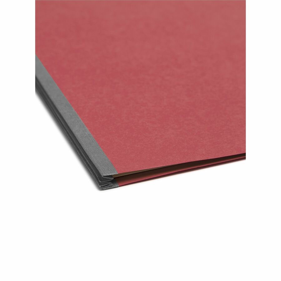 Smead Colored 2/5 Tab Cut Letter Recycled Classification Folder - 8 1/2" x 11" - 2" Expansion - 2 x 2B Fastener(s) - 2" for Folder - Top Tab Location - Right of Center Tab Position - 1 Divider(s) - 14 pt. - 2 Plys - Red - 10% Recycled - 10 / Box
