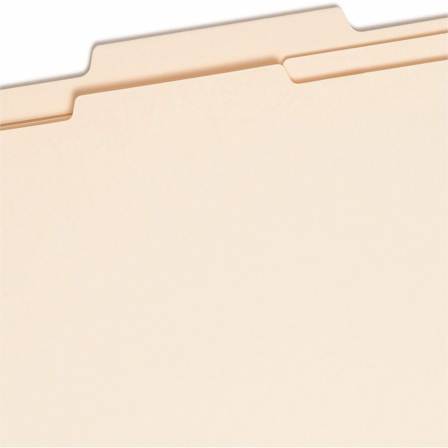 Smead 2/5 Tab Cut Letter Recycled Classification Folder - 8 1/2" x 11" - 2" Expansion - 2 x 2B Fastener(s) - 2" for Folder - Top Tab Location - Right of Center Tab Position - 2 Divider(s) - 18 pt. - 2 Plys - Manila - 10% Recycled - 10 / Box