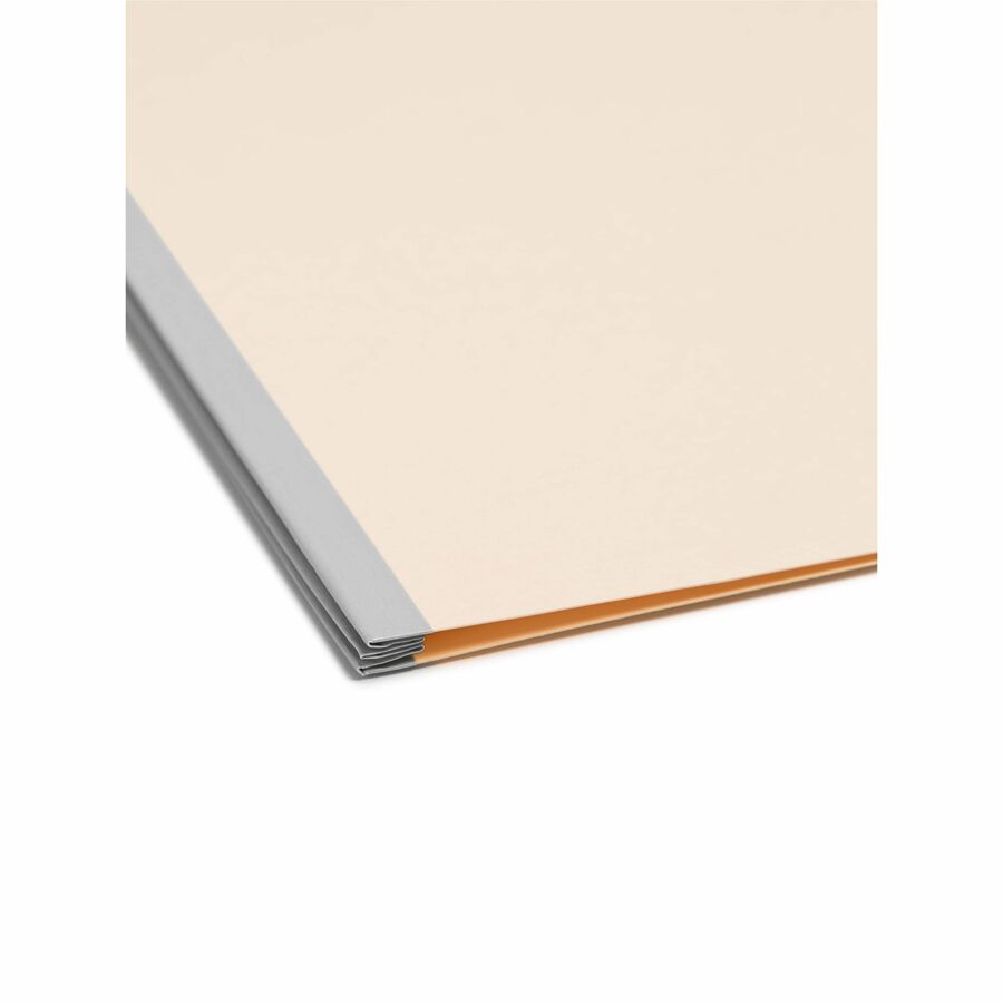 Smead 2/5 Tab Cut Letter Recycled Classification Folder - 8 1/2" x 11" - 2" Expansion - 2 x 2B Fastener(s) - 2" for Folder - Top Tab Location - Right of Center Tab Position - 2 Divider(s) - 18 pt. - 2 Plys - Manila - 10% Recycled - 10 / Box