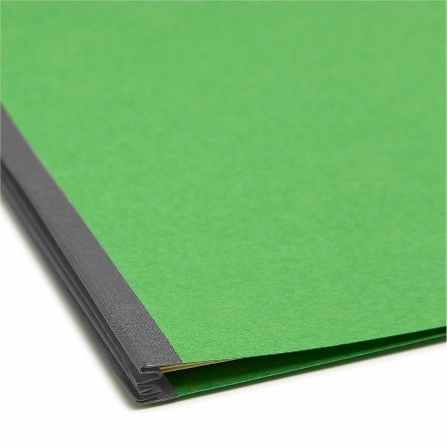 Smead Colored 2/5 Tab Cut Letter Recycled Classification Folders, 8.5" x 11", 2" Expansion, 2 Fasteners, 2 Dividers, Green, 10/Box