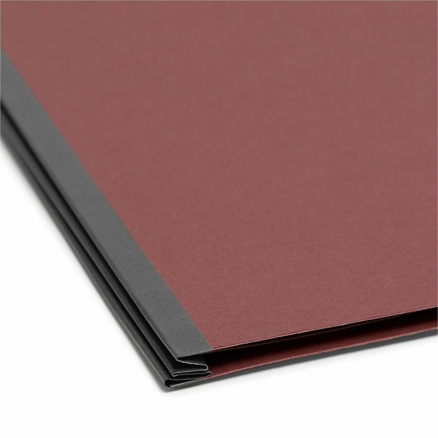 Smead SafeSHIELD 2/5 Tab Cut Letter Size Recycled Classification Folders, 2" Expansion, 2 Fasteners, 2 Dividers, Heavy Duty Pressboard, Red, 100% Recycled, 10/Box