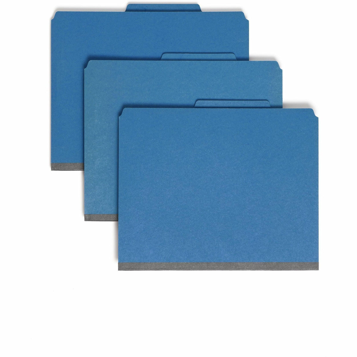 Smead SafeSHIELD 2/5 Tab Cut Letter Size Recycled Classification Folder, 3" Expansion, 3 Dividers, 2 Fasteners, Dark Blue, Heavy Duty, Tear Resistant, 100% Recycled, 10/Box