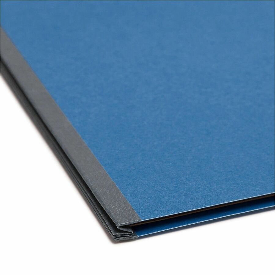 Smead SafeSHIELD 2/5 Tab Cut Letter Size Recycled Classification Folder, 3" Expansion, 3 Dividers, 2 Fasteners, Dark Blue, Heavy Duty, Tear Resistant, 100% Recycled, 10/Box