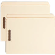 Smead Straight Tab Cut Letter Recycled Fastener Folder - 8 1/2" x 11" - 3/4" Expansion - 2 x 2K Fastener(s) - 2" for Folder - 11 pt. - 2 Plys - Manila - Reinforced Tab - 10% Recycled - 50 / Box