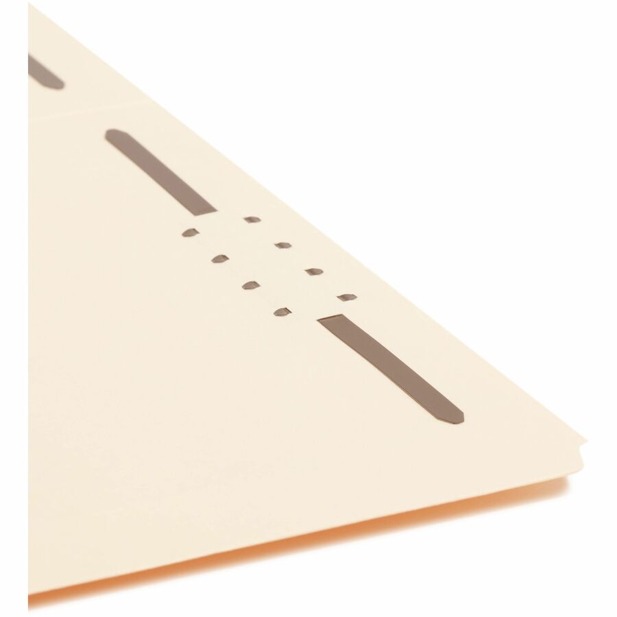 Smead Straight Tab Cut Letter Recycled Fastener Folder - 8 1/2" x 11" - 3/4" Expansion - 2 x 2K Fastener(s) - 2" for Folder - 11 pt. - 2 Plys - Manila - Reinforced Tab - 10% Recycled - 50 / Box
