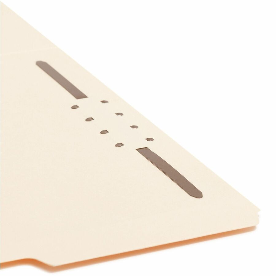 Smead 1/3 Tab Cut Letter Recycled Fastener Folder - 8 1/2" x 11" - 3/4" Expansion - 1 x 2K Fastener(s) - 2" for Folder - Top Tab Location - Assorted Tab Position - 11 pt. - 2 Plys - Manila - Reinforced Tab - 10% Recycled - 50 / Box